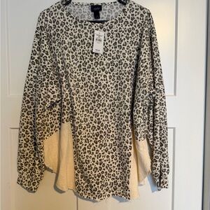 Buckle Leopard Print Long Sleeve
